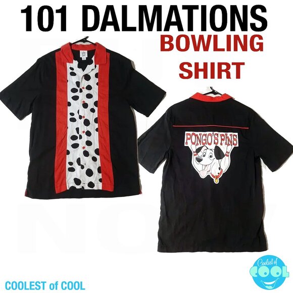 Disney Dress Shop 101 Dalmatians Pongo’s Pins Bowling Shirt size small unisex - Picture 1 of 9